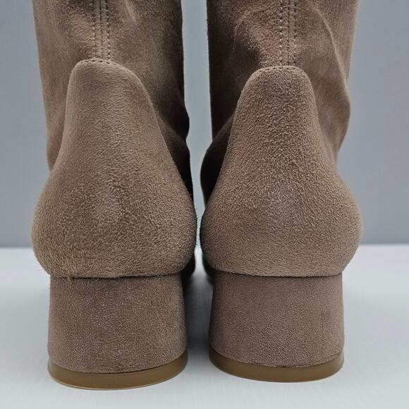 NEW Stuart Weitzman Grace Sock Ankle Bootie Womens 8.5 Cashmere Suede Block Heel - Picture 8 of 14